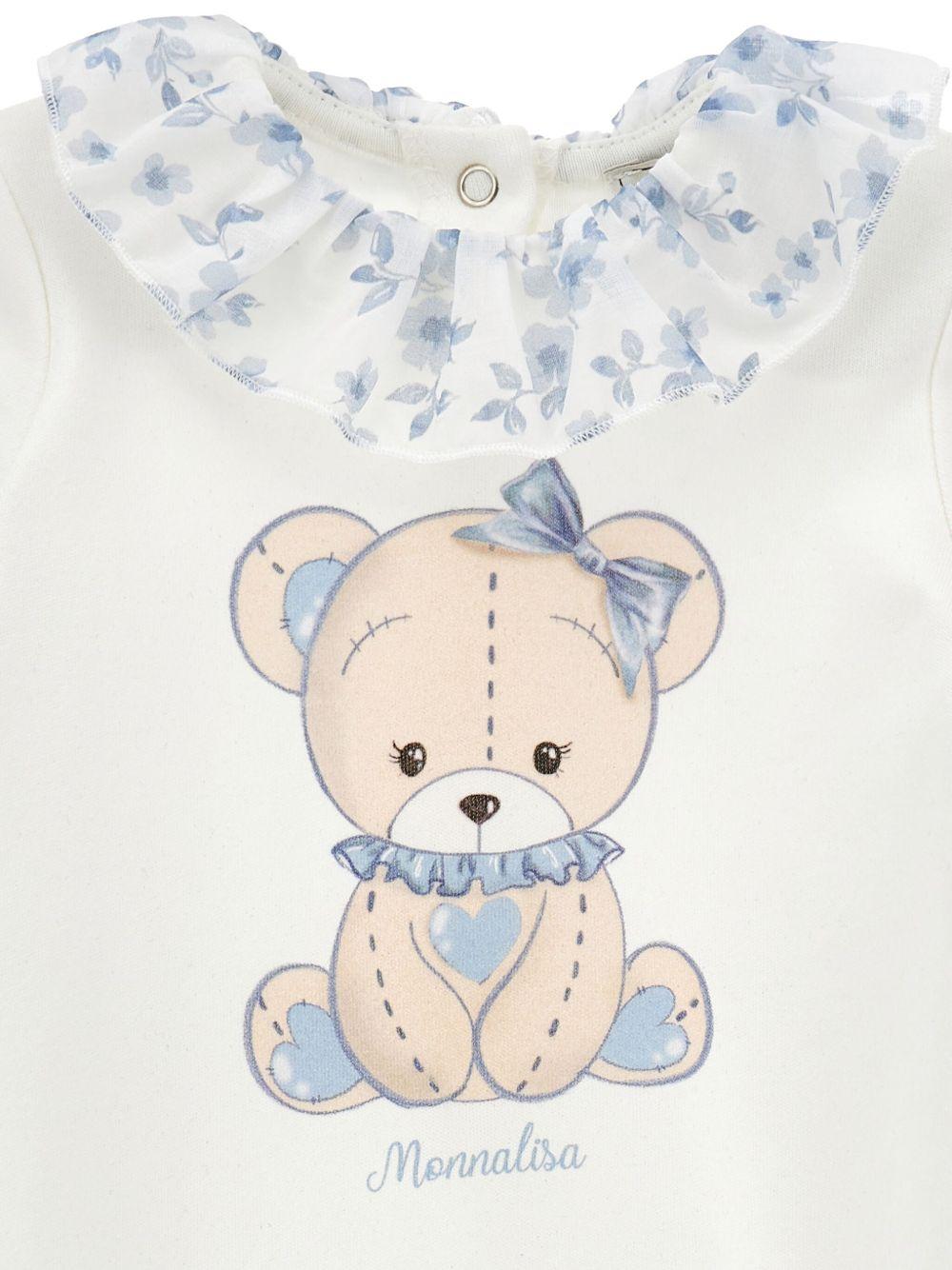 Tutina bianca/blu per neonata 35F5086000 0151 Monnalisa Kids 