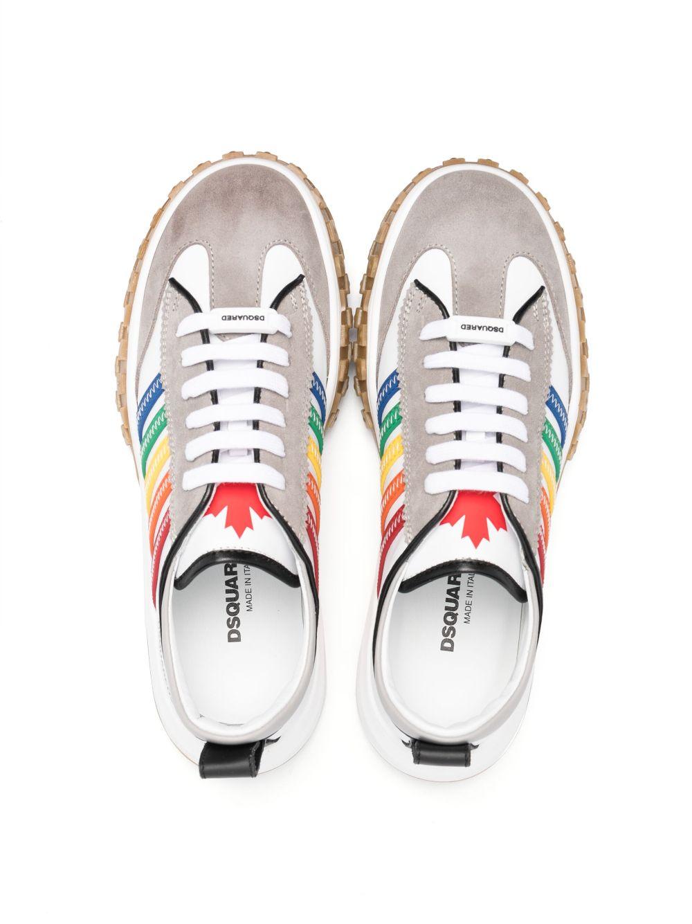 Sneakers bianche e multicolore per bambino in pelle