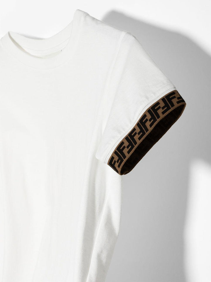 T-shirt bianco per bambino JUI0187AJ F0TU9 Fendi Kids 