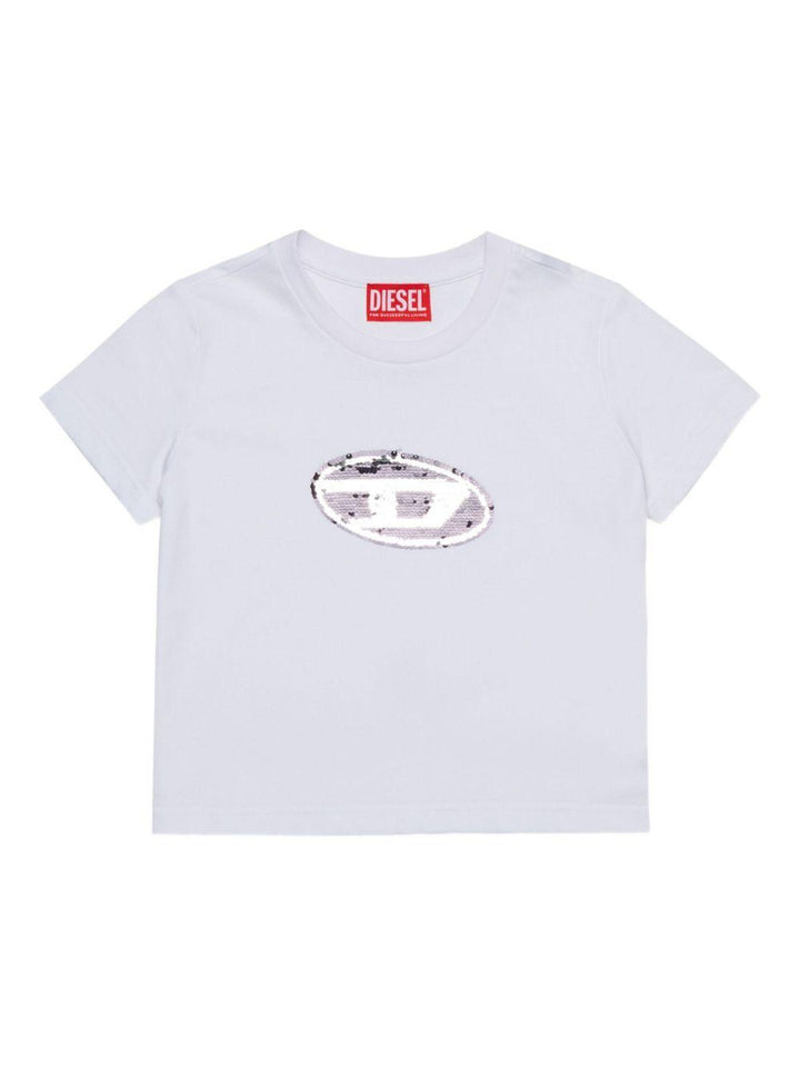 T-shirt bianca per bambina J02371KYAUN K100 Diesel Kids 