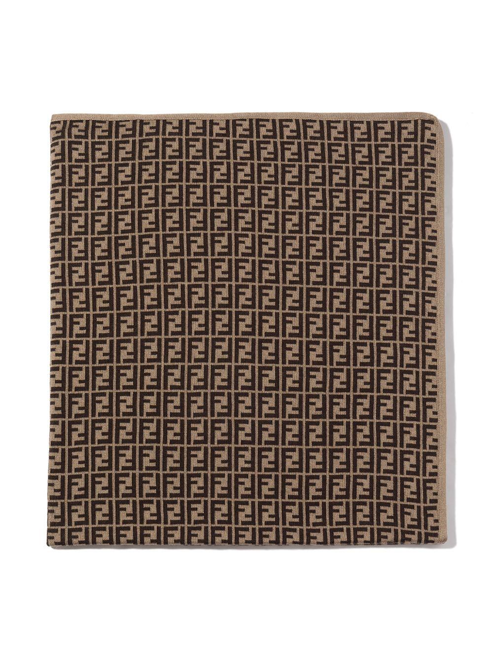Coperta marrone per neonato BUJ166A3TE F0LMJ Fendi Kids 