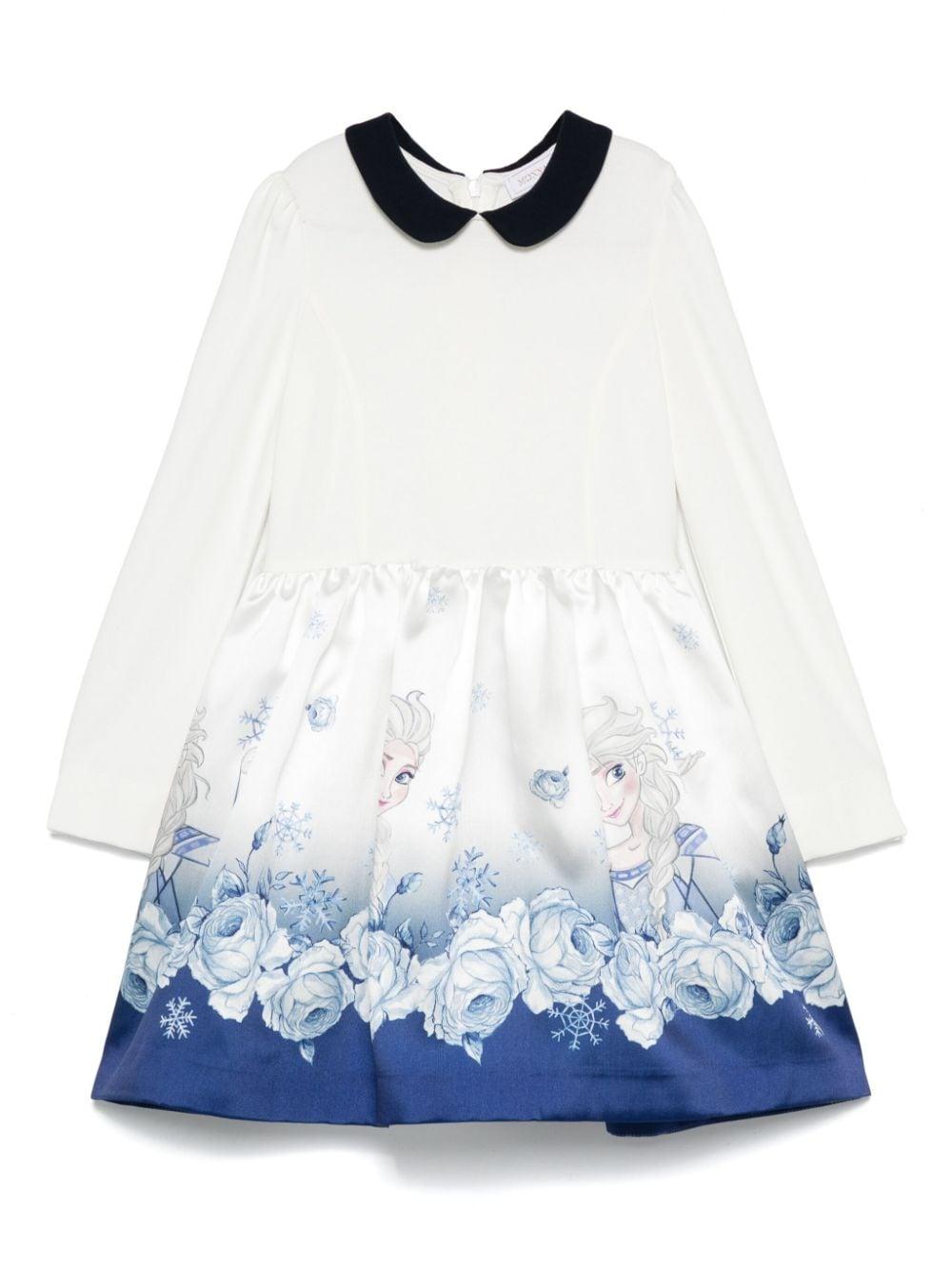 Abito bianco/blu per bambina