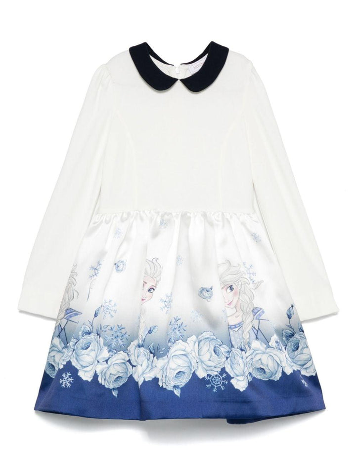 Abito bianco/blu per bambina