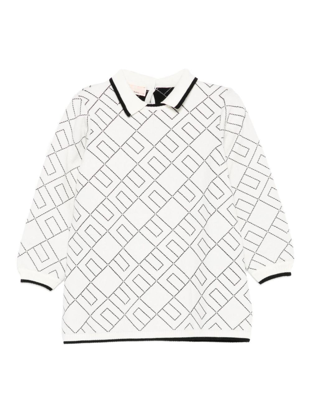 Abito bianco/nero per neonato ENAB067CFL229 D759 Elisabetta Franchi Kids 