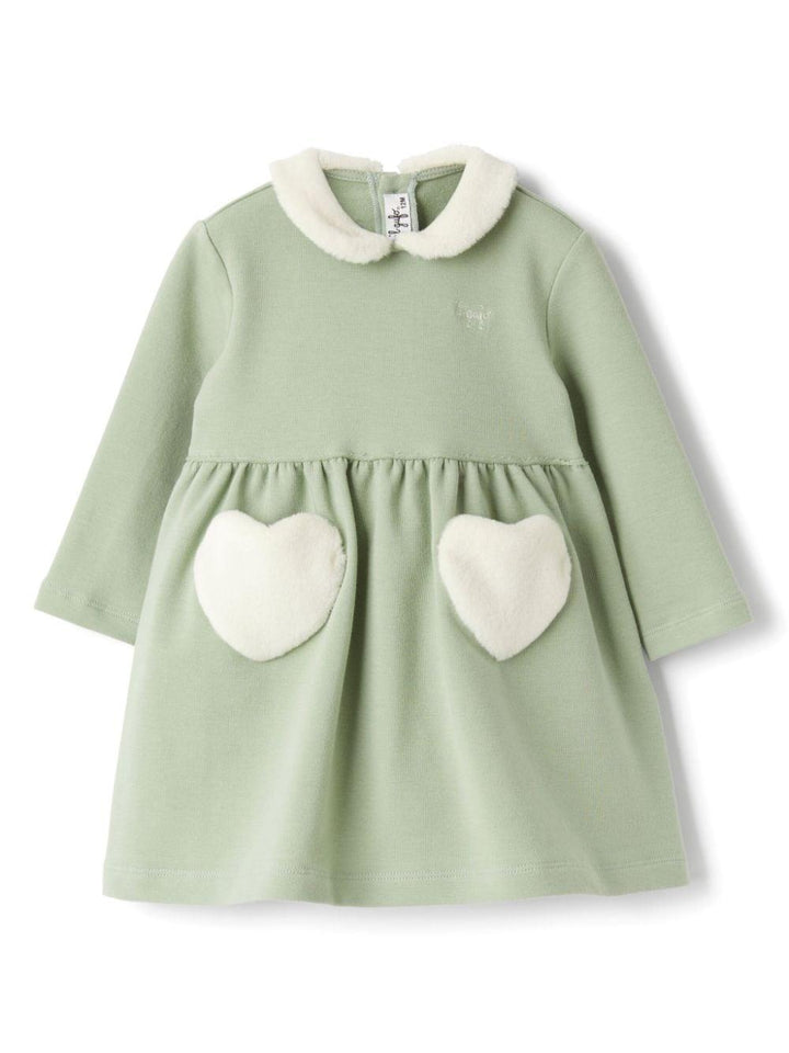 Sage green/white dress for baby girl