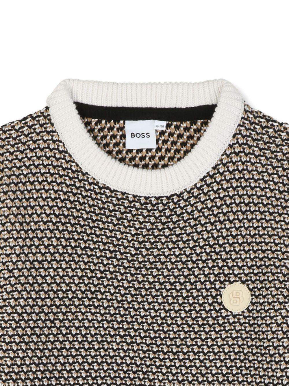 Maglione bianca/nera per bambino J52345 09B Boss Kids 