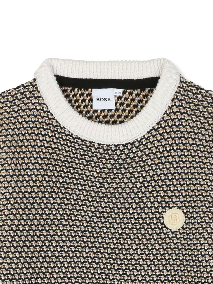 Maglione bianca/nera per bambino J52345 09B Boss Kids 