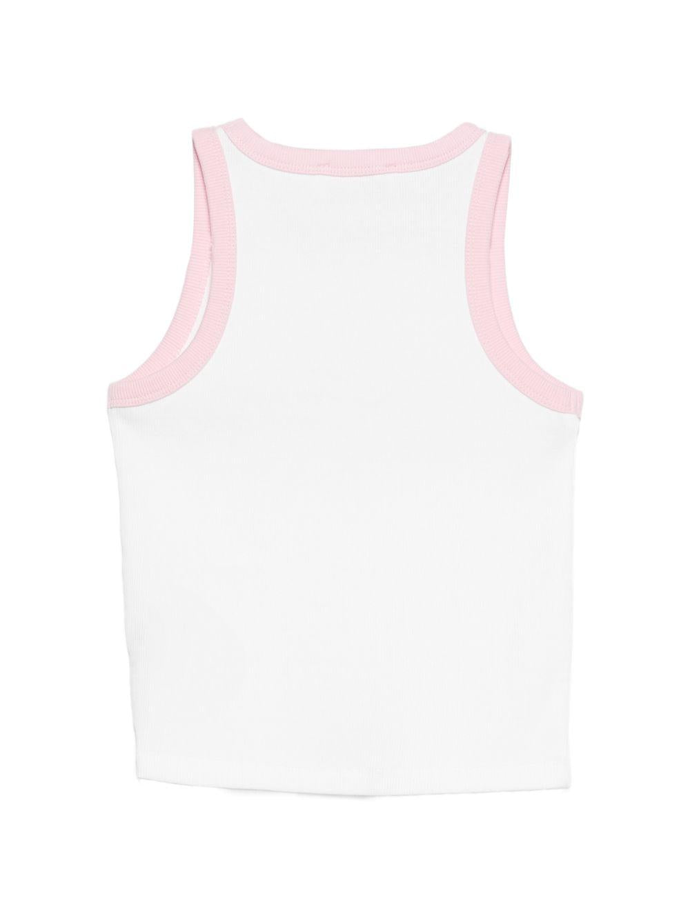 T-shirt bianca/rosa/verde per bambina BLUE002 03364L MC2 Saint Barth Kids 