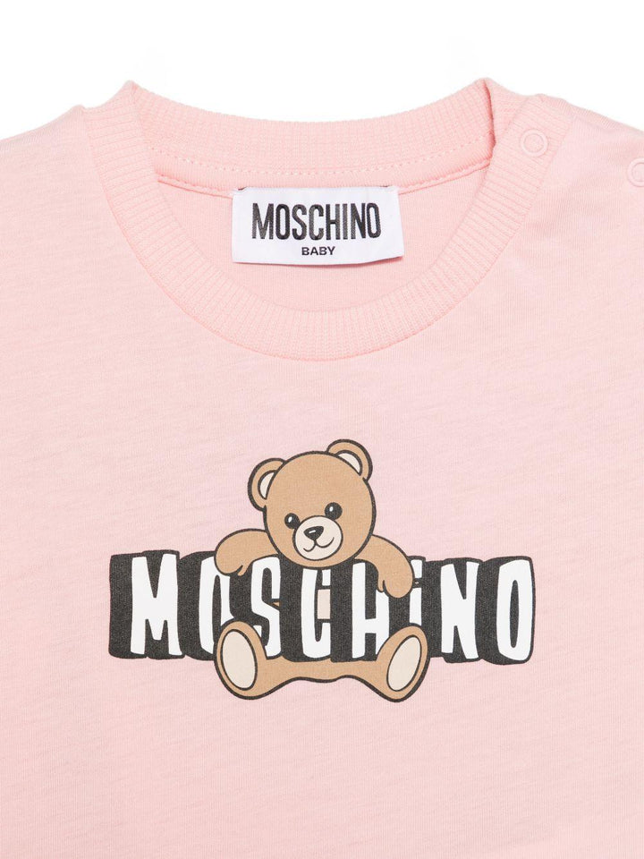 T-shirt rosa per neonata MUM04PLAA03 50209 Moschino Kids 