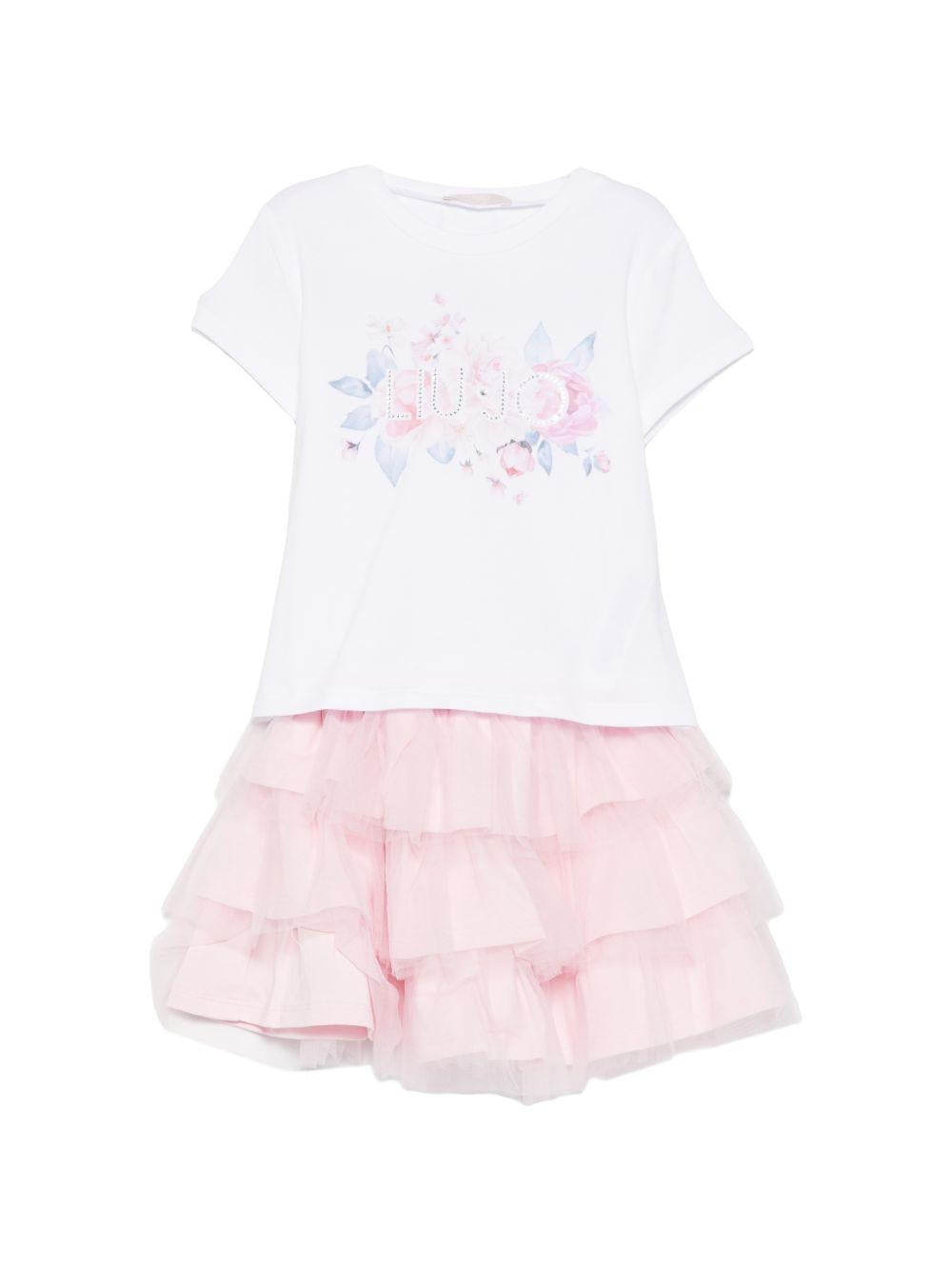 Completo bianco/rosa per bambina KA6020JS003 C3863 Liu Jo 