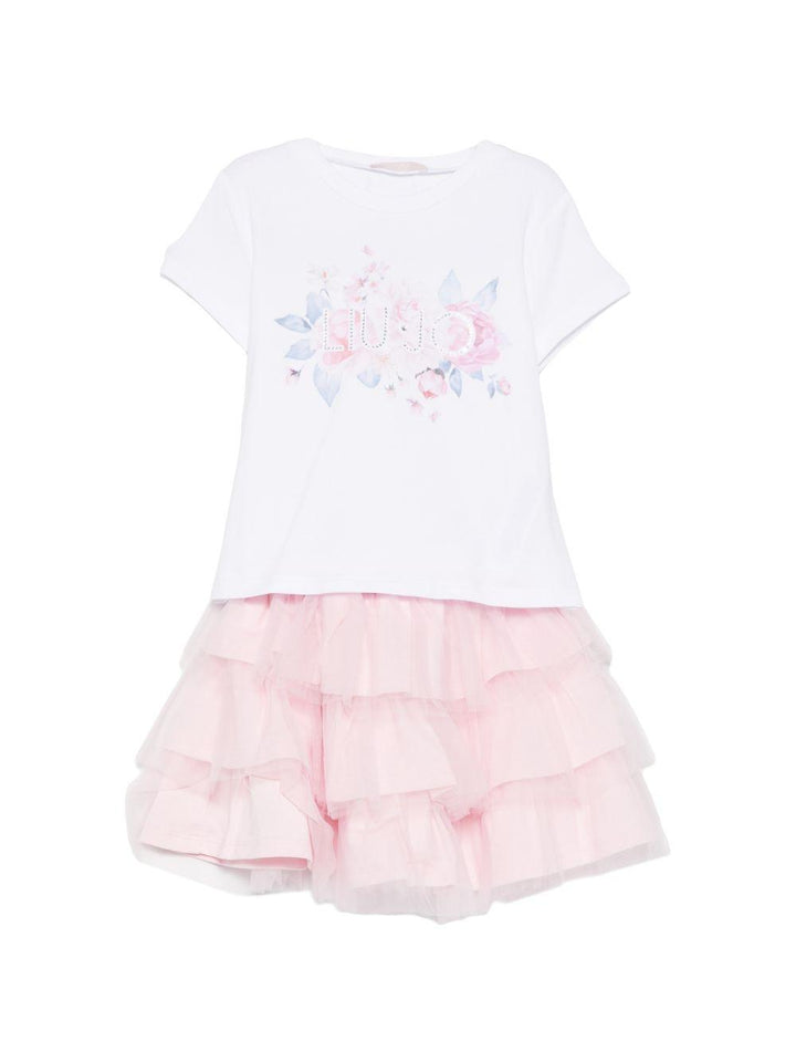 Completo bianco/rosa per bambina KA6020JS003 C3863 Liu Jo 