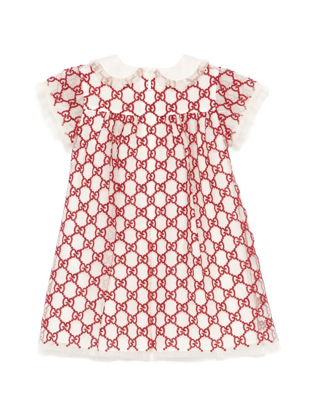 Abito beige/rosso per neonata 844927ZATWS 6002 Gucci Kids 