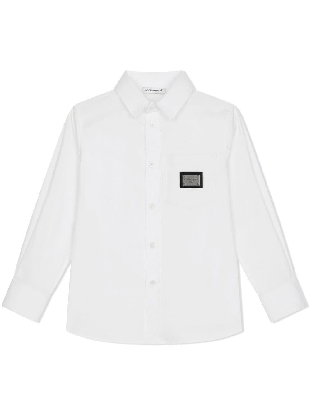 Camicia per bambino in misto cotone bianca L43S75FUEAJ W0800 Dolce & Gabbana Kids 