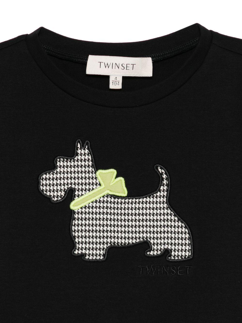 T-shirt nero per bambina 252GB2070 00006 Twin Set 