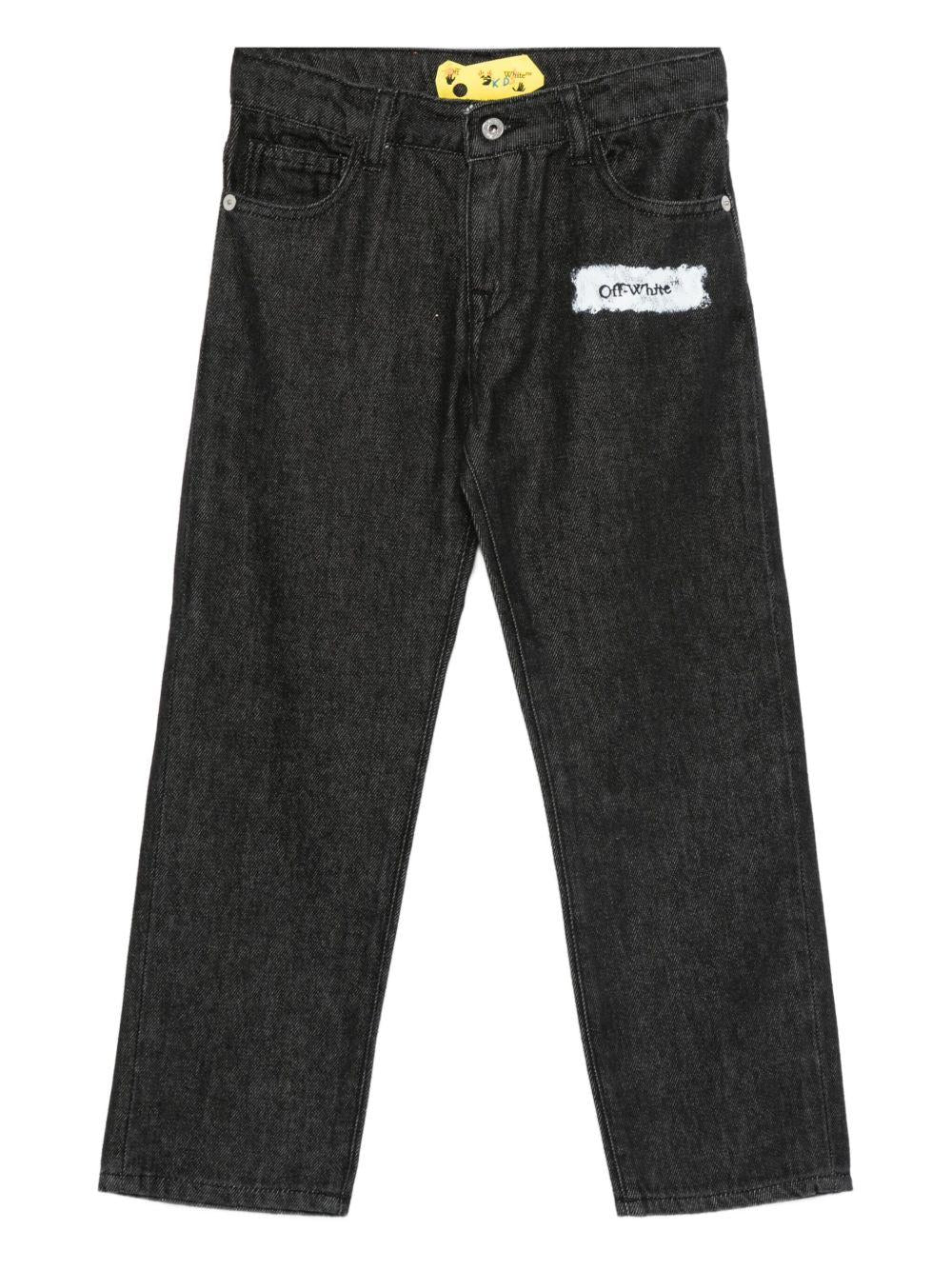 Jeans nero per bambino OBYA005F25DEN001 1001 Off White Kids 