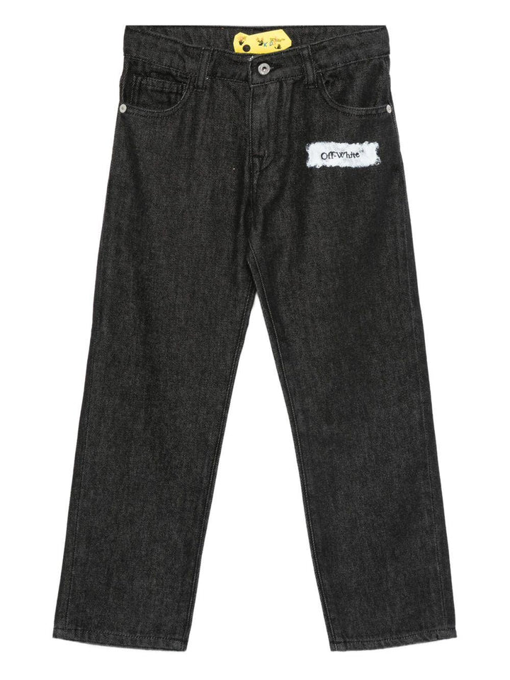 Jeans nero per bambino OBYA005F25DEN001 1001 Off White Kids 