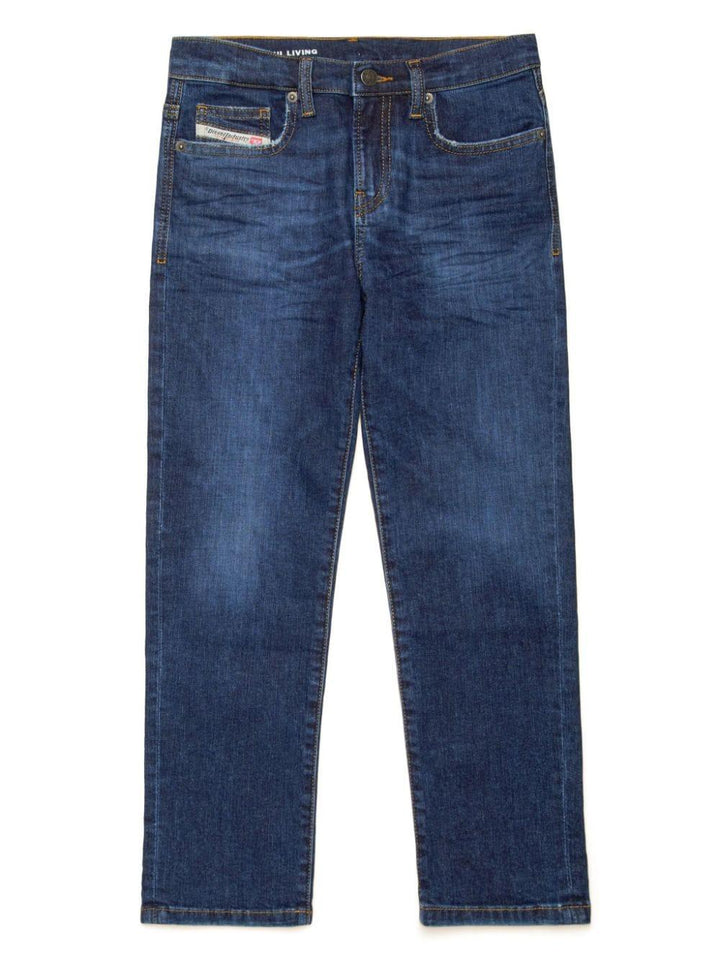 Jeans per bambino in cotone blu scuro