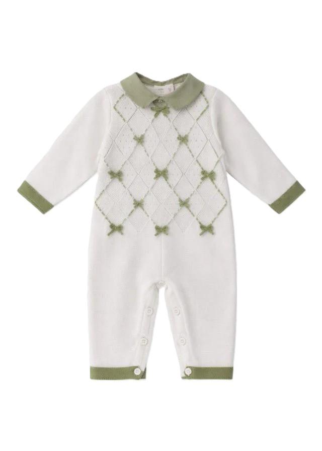 Tutina bianca/verde per neonata FF1683424470 1031 Colorichiari Kids 