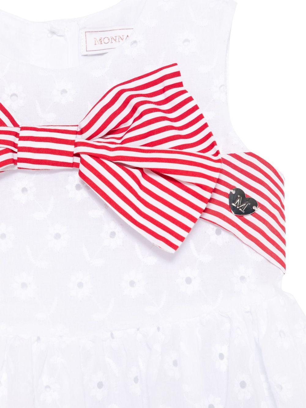 Abito bianco/rosso per neonata