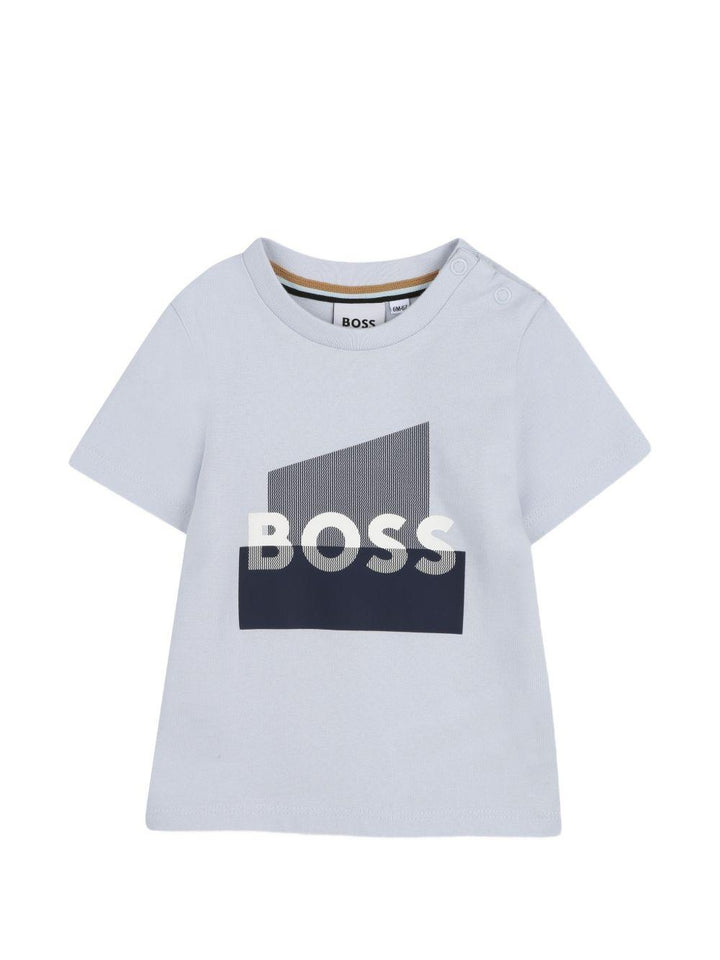T-shirt azzurra per neonato J52879 78K Boss Kids 