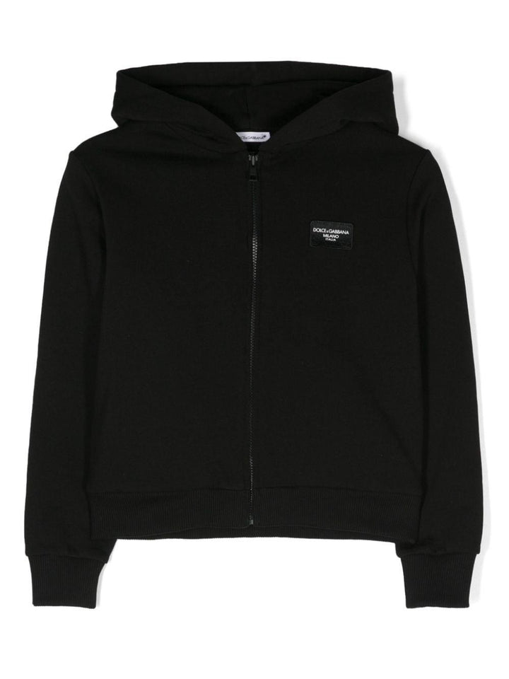 Black sweatshirt for boys with logo