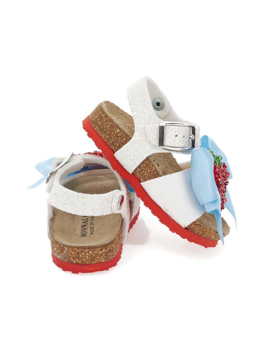 Sandali bianche/rosse per bambina 83G0077708 9944 Monnalisa Kids 