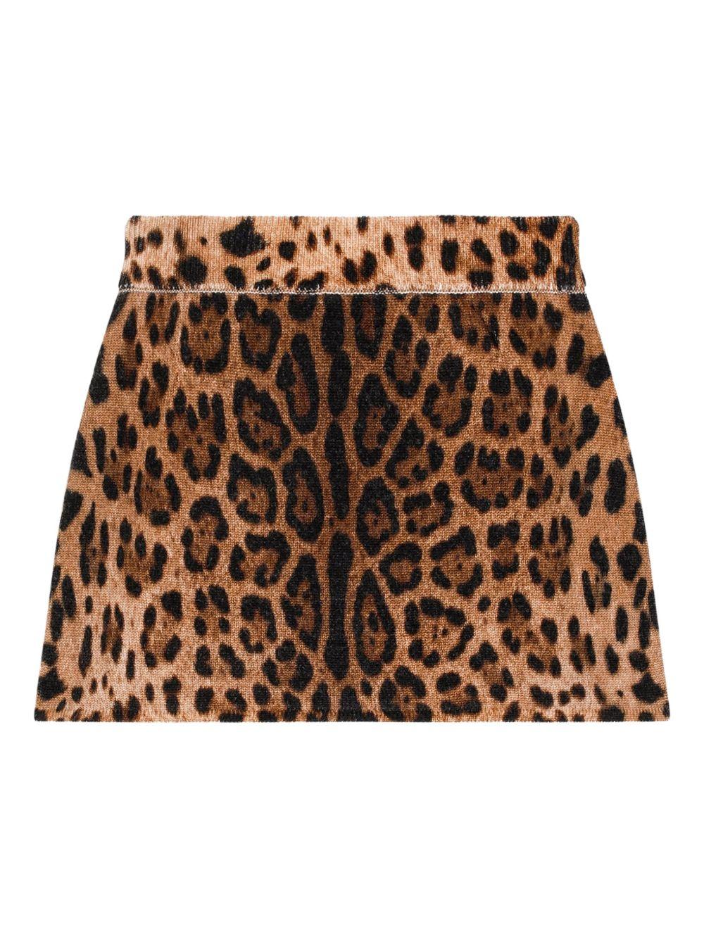 Gonna leopardata per bambina L5KI05JDVDT HY13M Dolce & Gabbana Kids 