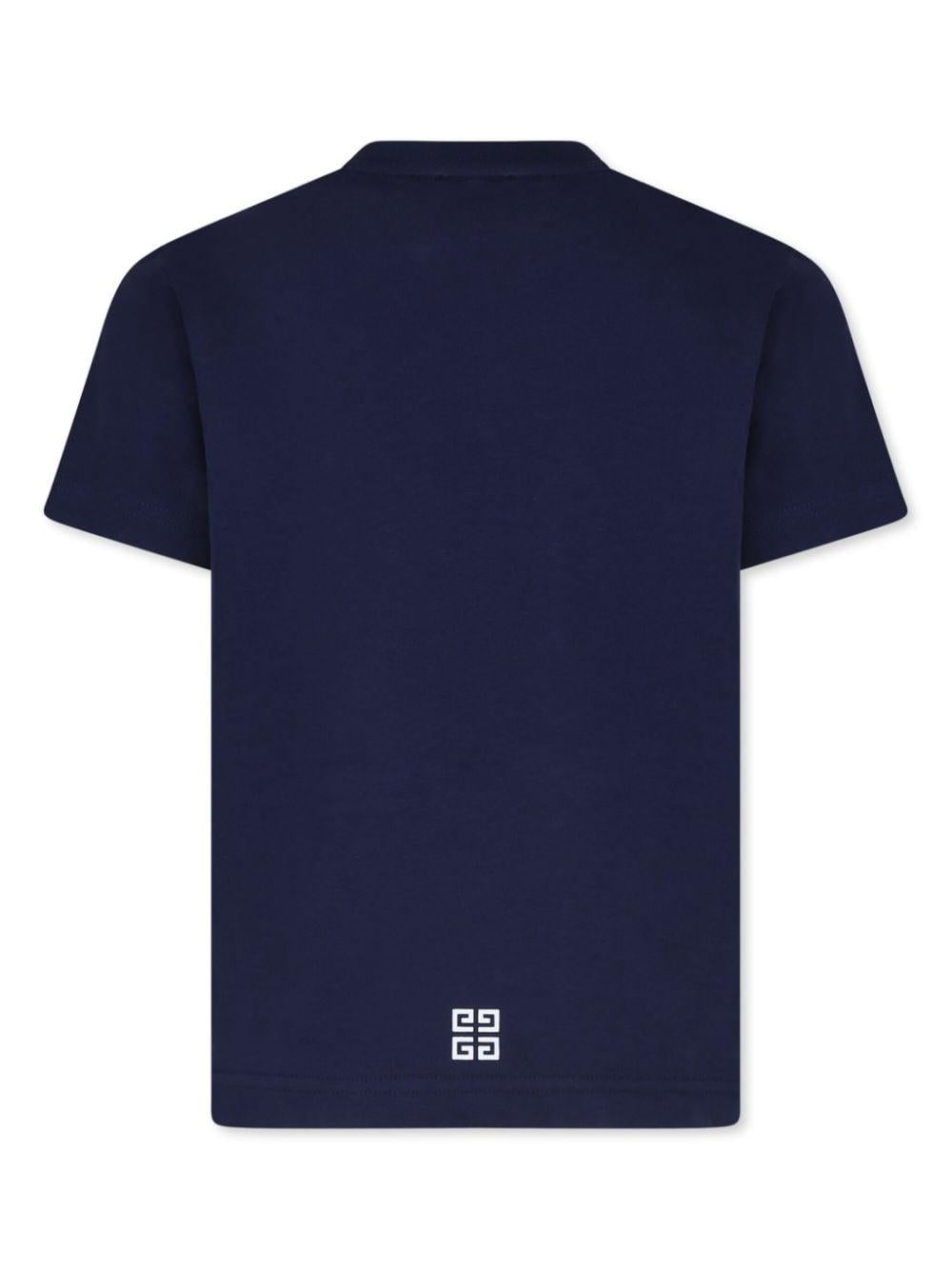 Navy blue t-shirt for boys with logo