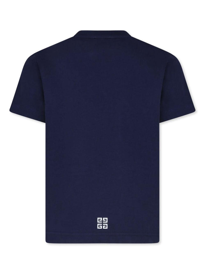 Navy blue t-shirt for boys with logo