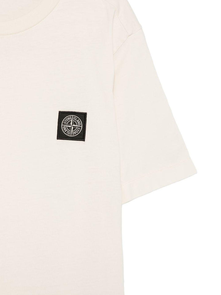 T-shirt gesso beige per bambino 62100002S0047 V0097 Stone Island Kids 
