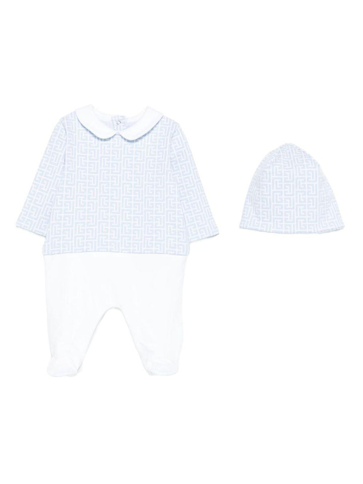 Tutina azzurro chiaro per neonato BXB56AZ2411 100CE Balmain Kids 