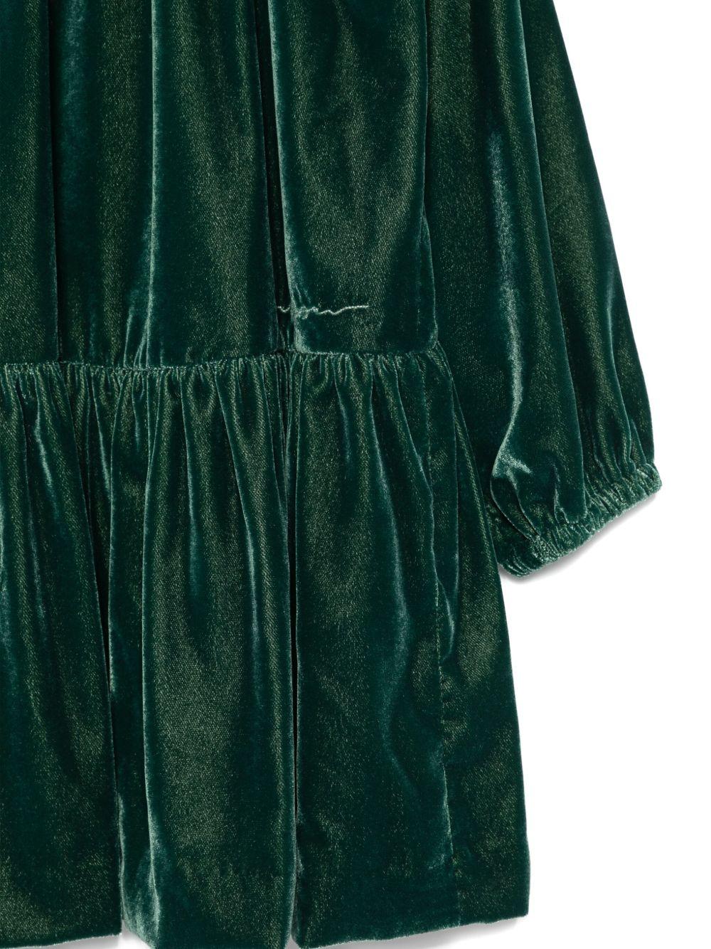 Abito verde per bambina A25GVL0011V0017 577 Il Gufo 
