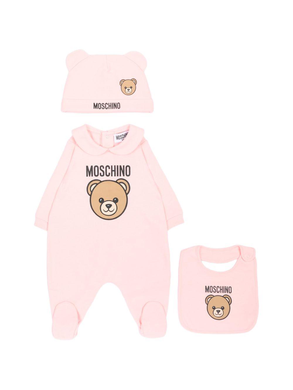 Kit tutina rosa chiaro per neonata MUY09PLCA40 50209 Moschino Kids 