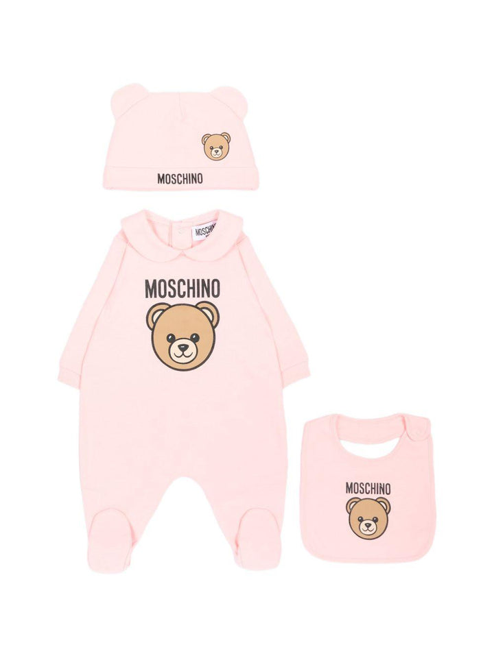 Kit tutina rosa chiaro per neonata MUY09PLCA40 50209 Moschino Kids 