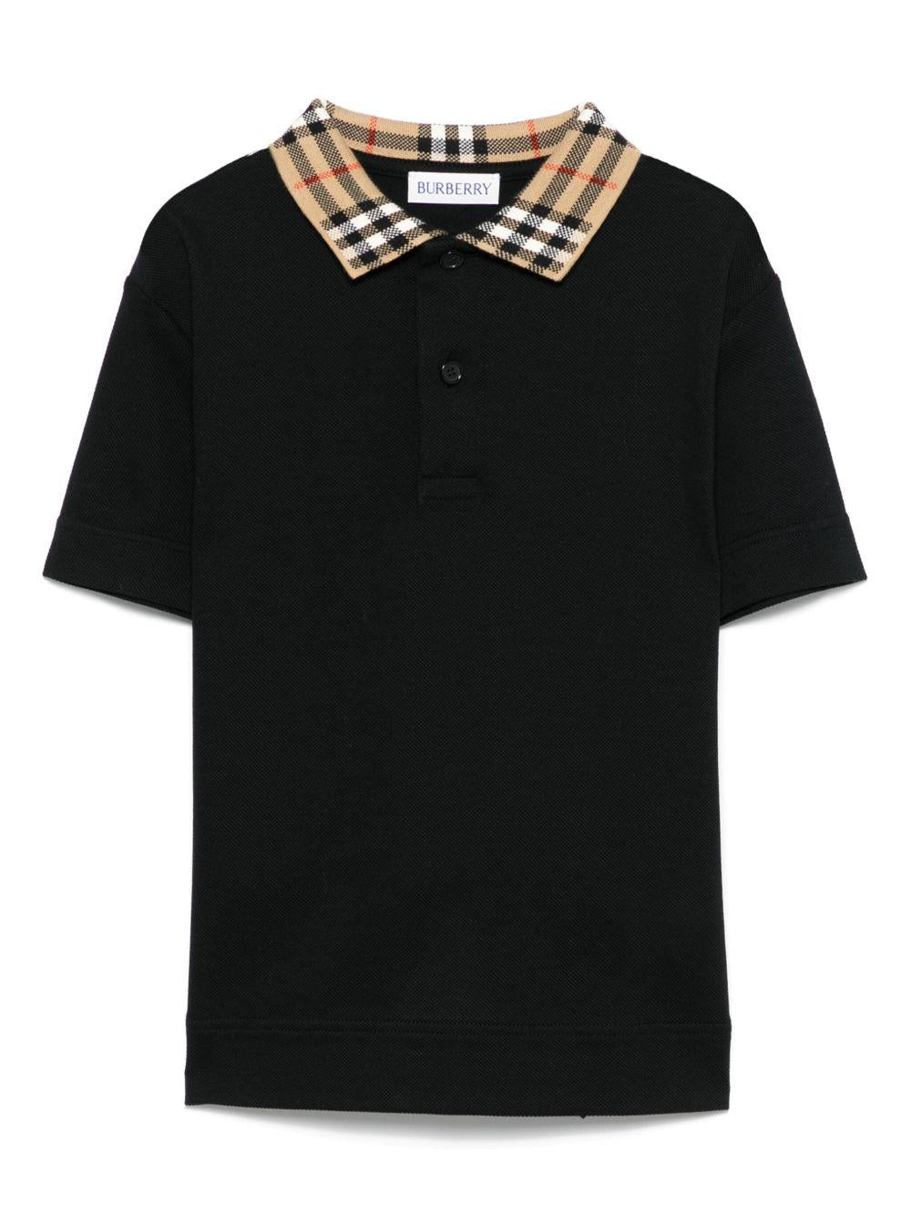Polo nera per bambino 8105570 A1189 Burberry Kids 