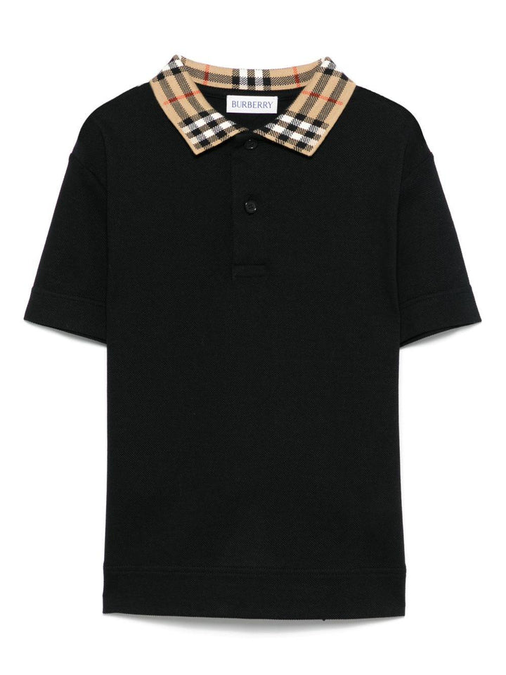 Polo nera per bambino 8105570 A1189 Burberry Kids 