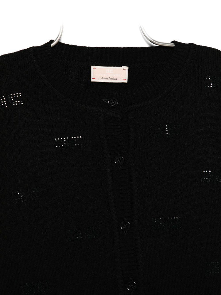 Cardigan nero per bambina EGMA041CFL060K N000 Elisabetta Franchi Kids 
