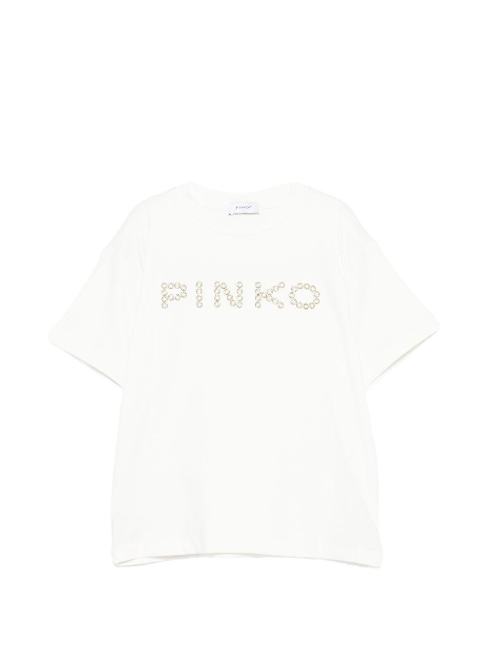 T-shirt bianco per bambina KFTS051CJE017 0998 Pinko Kids 