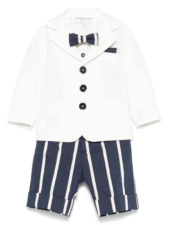 Completo elegante bianco/blu per neonato