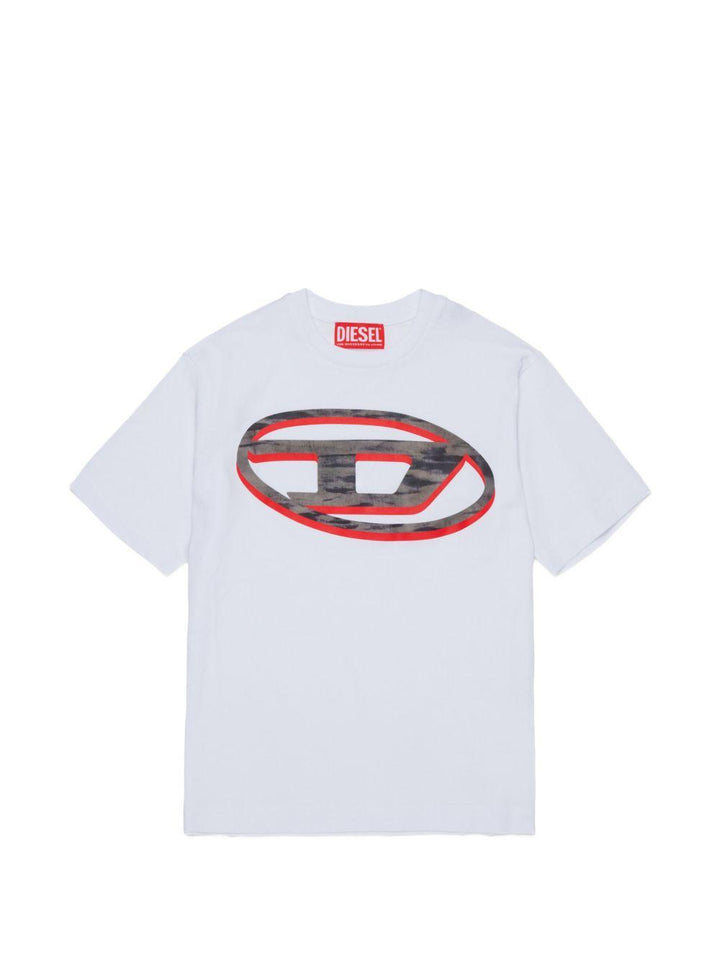 T-shirt bianca per bambino J02969KYA1Y K100 Diesel Kids 