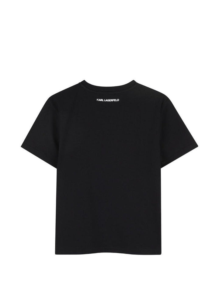 T-shirt nera per bambina Z31153 09B Karl Lagerfeld Kids 