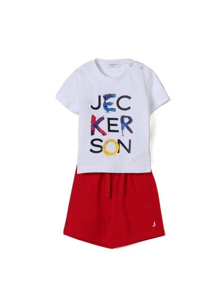 Completo sportivo bianco/rosso per neonato 396DJMNS25 RE183 Jeckerson Kids 