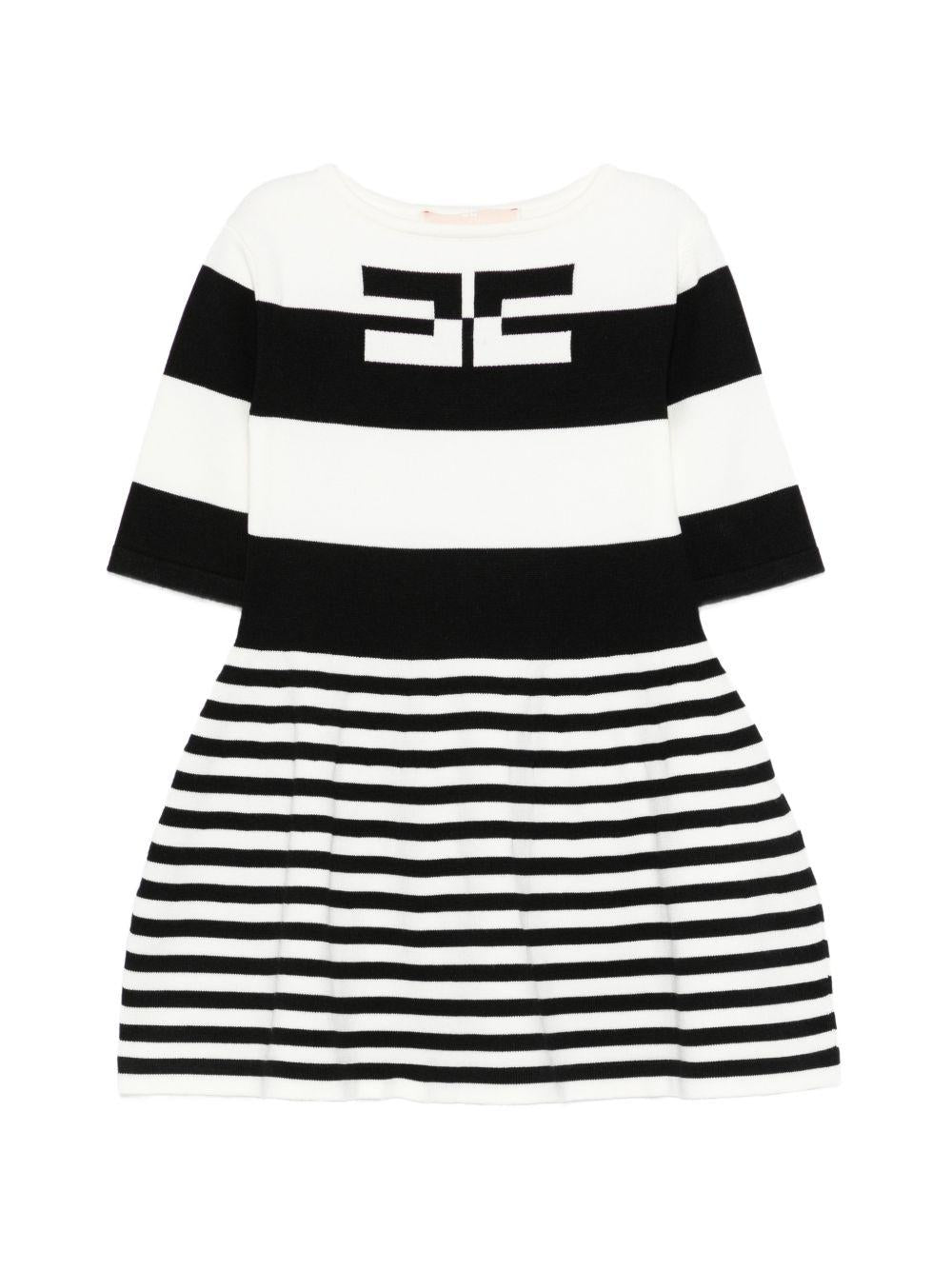 Abito bianco/nero per bambina EFAB648CFL060 D028 Elisabetta Franchi Kids 