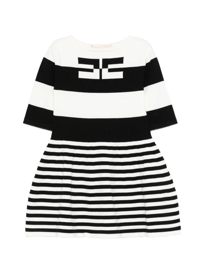Abito bianco/nero per bambina EFAB648CFL060 D028 Elisabetta Franchi Kids 