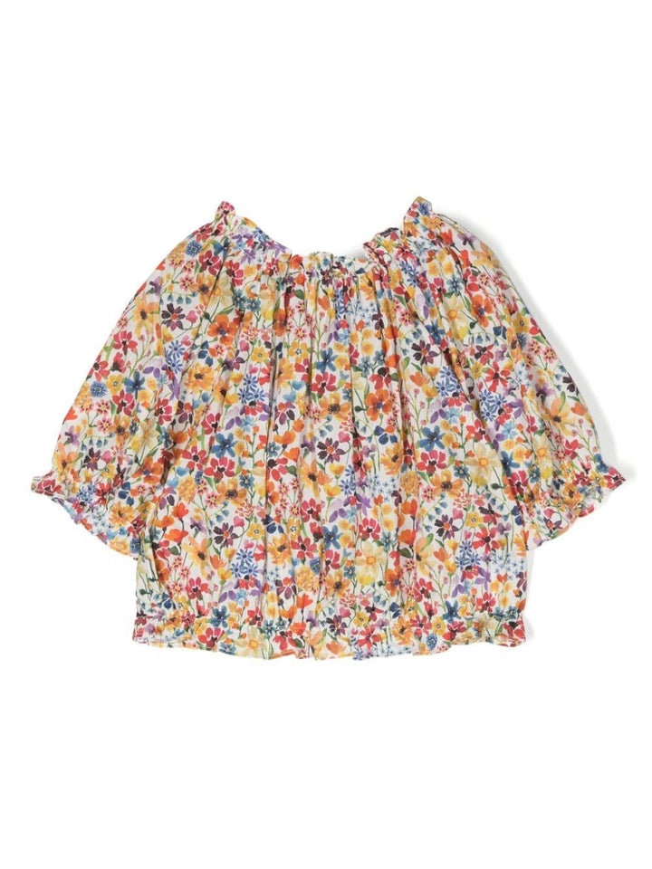Multicolored top for girls with flowers