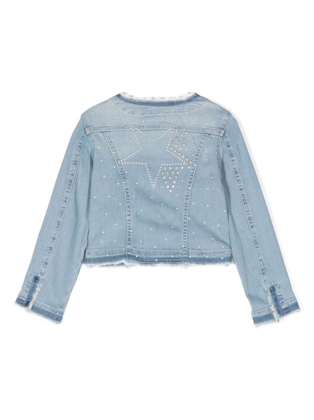 Giacca azzurra per bambina in denim