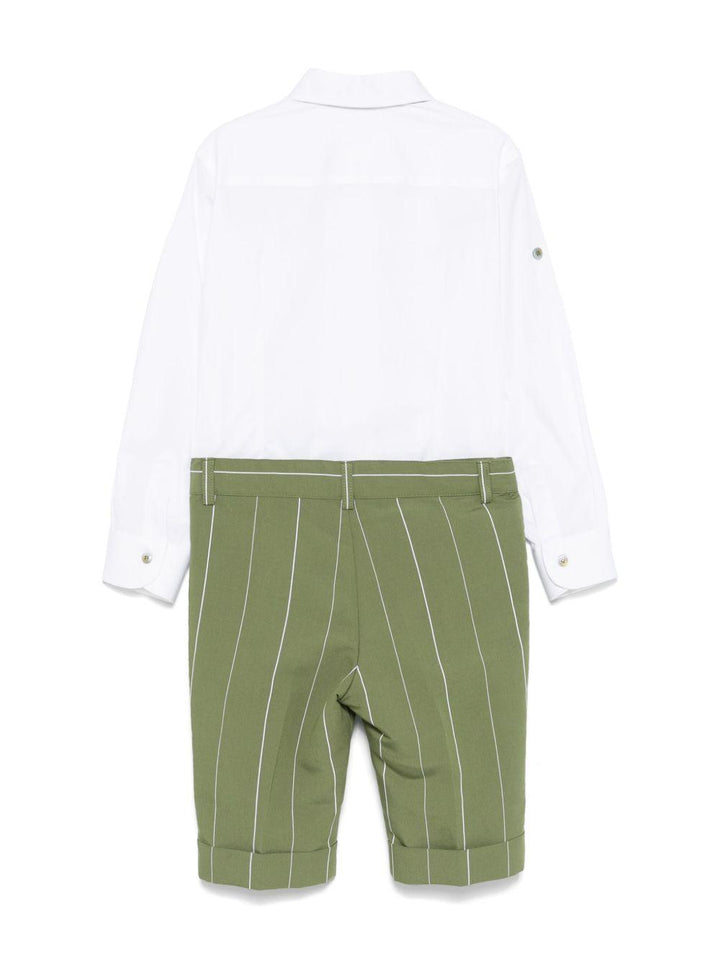 Completo elegante verde falce/bianco per bambino