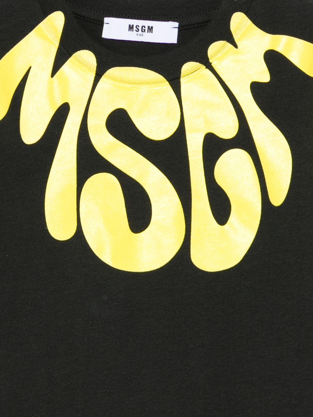 T-shirt nera per bambino S6MSJUTH222 MS040 Msgm Kids 
