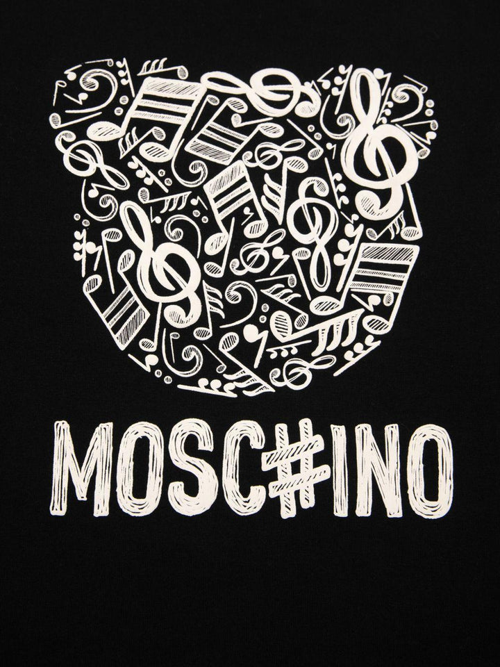 Felpa nera per bambino HMF099LDA58 60100 Moschino Kids 