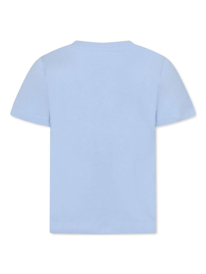 T-shirt celeste con stampa 3D per bambina